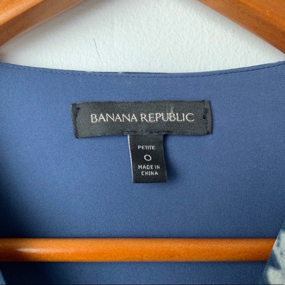 Banana Republic blue botanical faux wrap dress - Picture 2 of 6